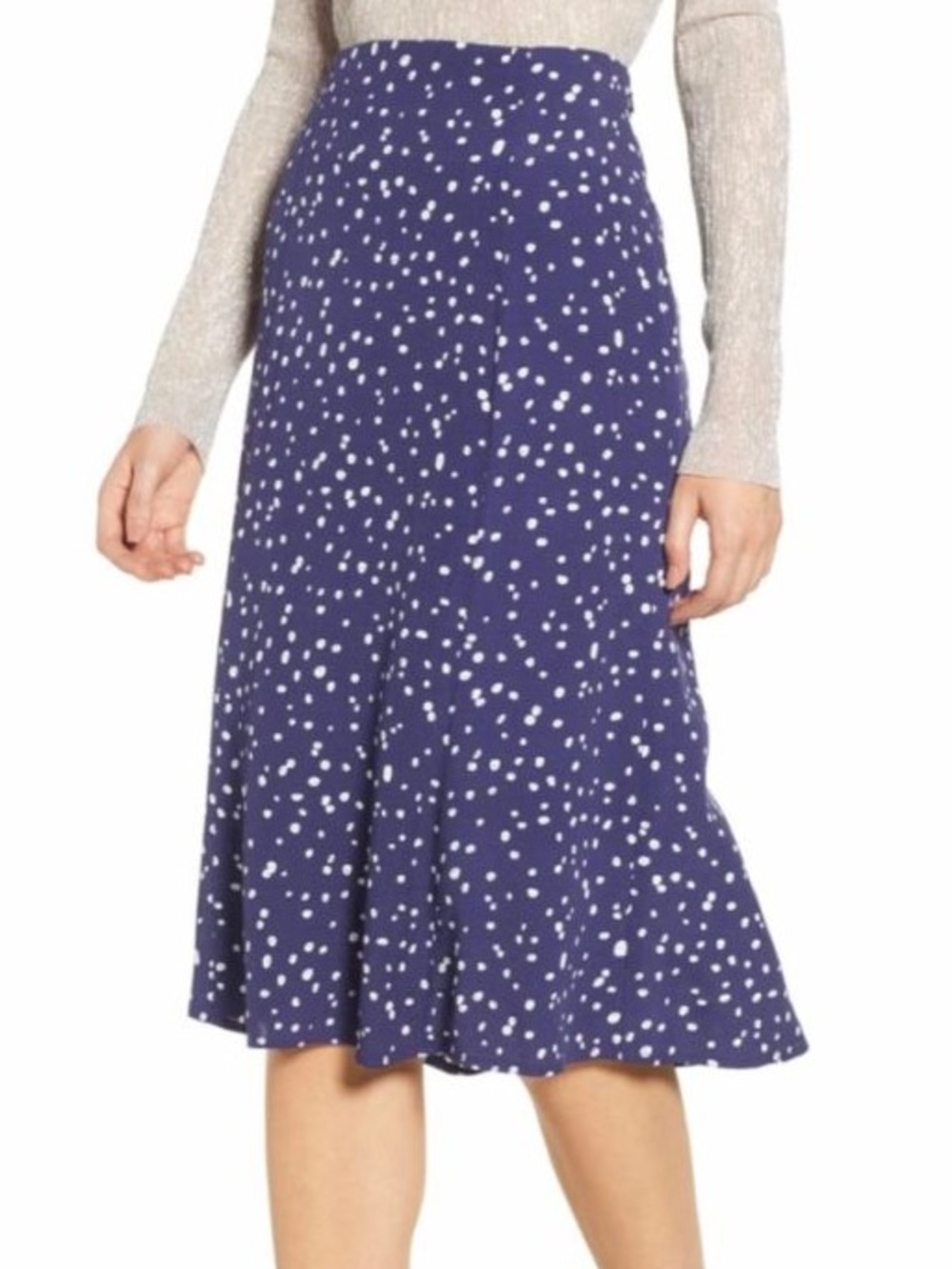 Leith Navy Midi Skirt